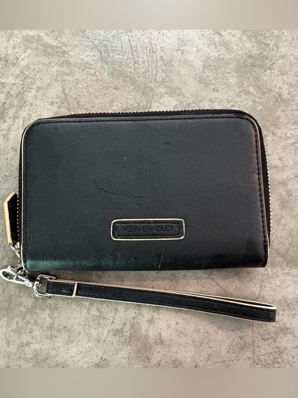 Vera Bradley Black Zip-Around Wristlet Wallet